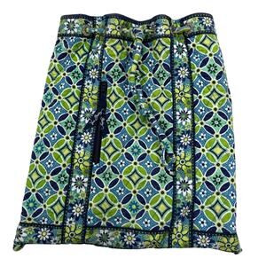 Vera Bradley Green & Blue Floral Fabric Backpack Bag Drawstring Boho Daisy